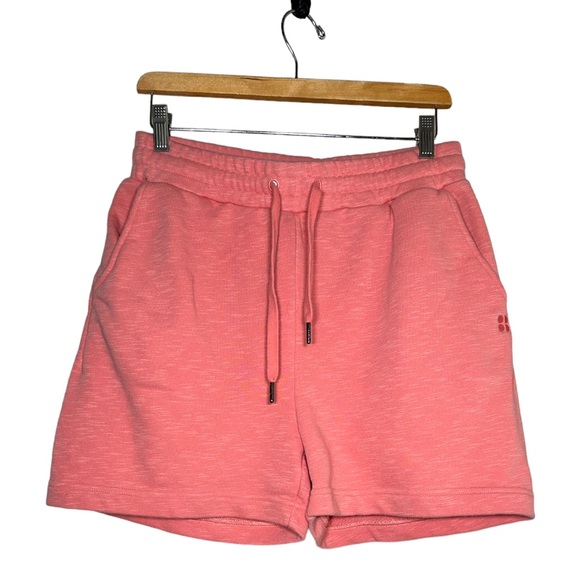 Sweaty Betty Essentials Longline 100% Cotton Sweat Shorts Pink Size Medium - Picture 2 of 16